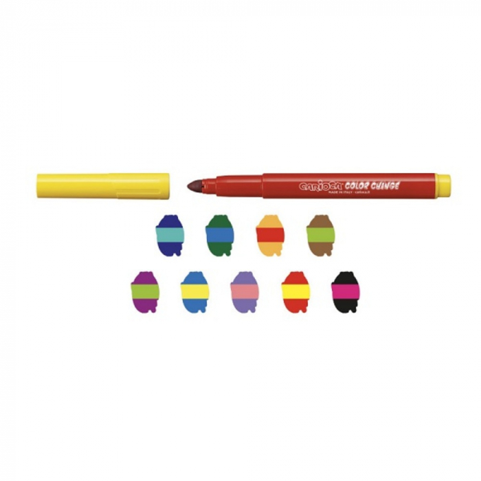 Carioca, varf gros - 6mm, 9 culori+1 magic marker/cutie, CARIOCA Color Change [3]