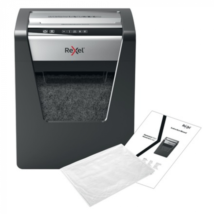 Distrugator documente manual REXEL MOMENTUM X415, P4, cross-cut (confeti), 15 coli, cos 23l, negru [4]