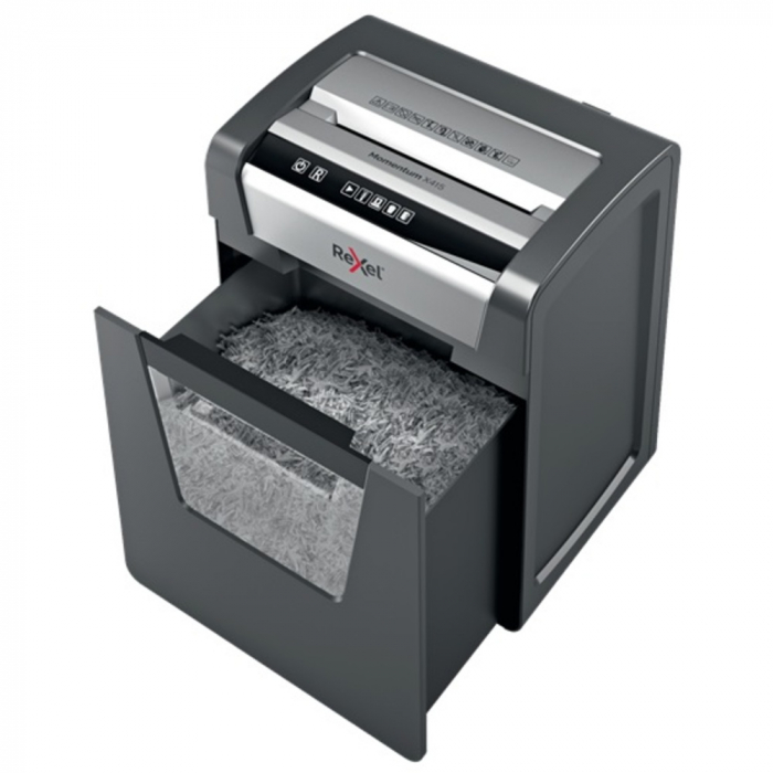Distrugator documente manual REXEL MOMENTUM X415, P4, cross-cut (confeti), 15 coli, cos 23l, negru [3]