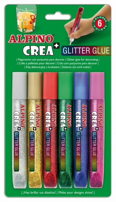 Lipici Glitter Classic, 6 buc/blister, ALPINO Crea+ [1]