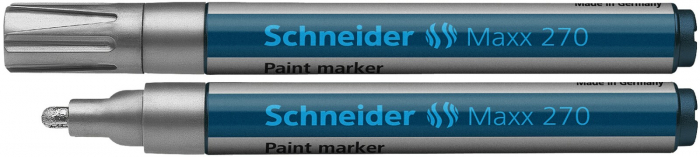 Marker cu vopsea SCHNEIDER Maxx 270, varf rotund 1-3mm - argintiu [1]