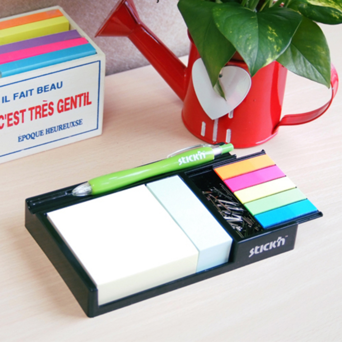Notes autoadeziv cu suport, 76 x 76/76 x 25/45 x 12 mm, Stick"n - culori asortate [3]