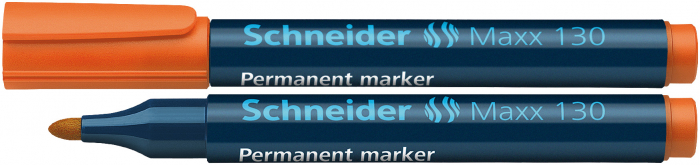 Permanent marker SCHNEIDER Maxx 130, varf rotund 1-3mm - portocaliu [1]