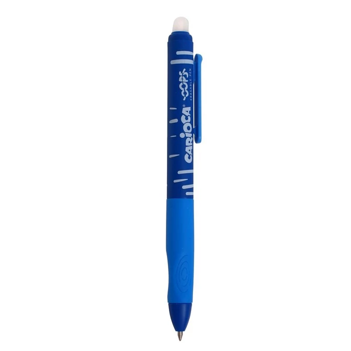Pix erasable, 0.7mm, retractabil, CARIOCA Oops - albastru [4]