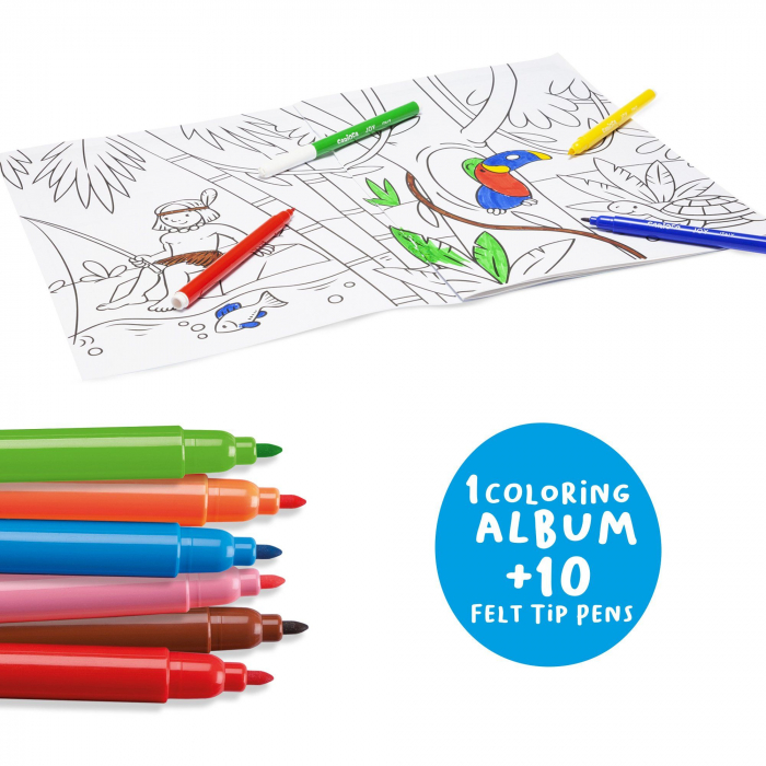 Set articole creative, cu album pentru colorat CARIOCA Create & Color - Sea & Jungle [2]