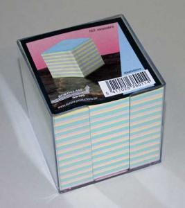 Notesuri autoadezive, cuburi din hartie - Cub hartie color 9x9x9cm, cu suport plastic, AURORA