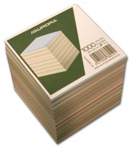 Notesuri autoadezive, cuburi din hartie - Rezerva cub hartie color 9x9x9cm AURORA