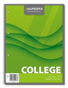 Caiet cu spirala, A4, 80 file - 70g/mp, 4 perforatii, coperti carton, AURORA College - dictando [1]