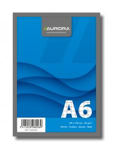 Produse din hartie - Blocnotes capsat, A6, 100 file - 60g/mp, microperforatii, AURORA Office - matematica