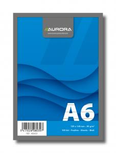 Produse din hartie - Blocnotes capsat, A6, 100 file - 60g/mp, microperforatii, AURORA Office - dictando