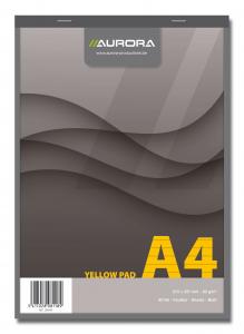 Blocnotesuri - Blocnotes capsat, A4,  80 file - 80g/mp, 4 perforatii, AURORA Office - dictando - hartie galbena