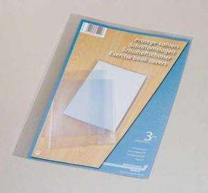 Caiete - Coperta PP - 120 microni, pentru caiet A4, 3 buc/set, AURORA - transparent cristal