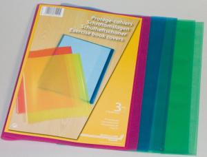 Coperta PP - 120 microni, pentru caiet A4, 3 buc/set, AURORA - transparent color asortate [1]