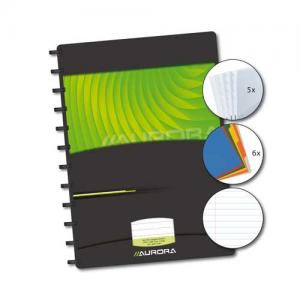 Produse din hartie - Caiet A4, 72 file - 90g/mp, coperta PP Mano, cu separatoare, AURORA Adoc - dictando