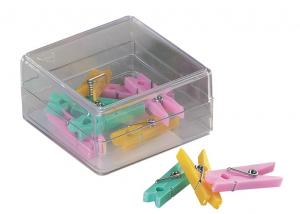 Clipsuri - Clesti din plastic cu arc, pentru prindere, 32mm, 10 buc/cutie, ALCO - culori asortate