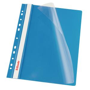 Dosare din plastic - Dosar PP, cu sina si multiperforatii, ESSELTE Vivida, A4, 10 buc/set - albastru