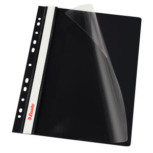 Dosare din plastic - Dosar PP, cu sina si multiperforatii, ESSELTE Vivida, A4, 10 buc/set - negru