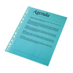 Folii simple pentru protectie documente - Folie protectie ESSELTE, A4, cristal, 55 mic, 10folii/set - albastru