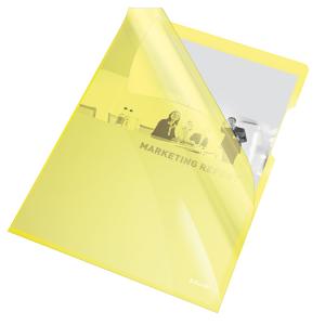 Folii si mape pentru protectie documente - Mapa de protectie ESSELTE, A4, cristal, 150 microni, 25 buc/set - galben