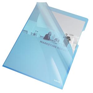 Folii si mape pentru protectie documente - Mapa de protectie ESSELTE, A4, cristal, 150 microni, 25 buc/set - albastru