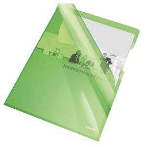 Folii si mape pentru protectie documente - Mapa de protectie ESSELTE, A4, cristal, 150 microni, 25 buc/set - verde