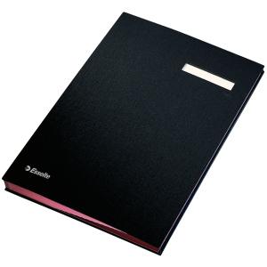 Mape din plastic - Mapa pentru semnaturi cu separatoare, 20 file, ESSELTE - negru