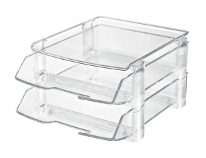 Tavite documente - Set 2 tavi documente + 1 suport telefon fix, cu distantiere, HAN Wave - transparent cristal