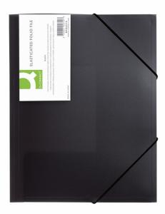 Mape din plastic - Mapa plastic cu elastic pe colturi, 400 microni, Q-Connect - negru transparent