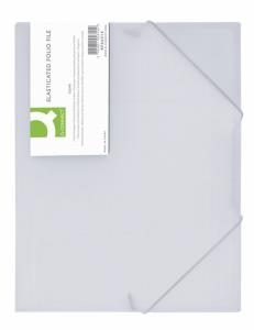 Mape din plastic - Mapa plastic cu elastic pe colturi, 400 microni, Q-Connect - alb transparent