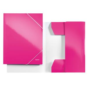 Mape din carton - Mapa LEITZ Wow, carton cu elastic - roz metalizat