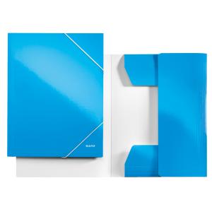 Mape din carton - Mapa LEITZ Wow, carton cu elastic - albastru metalizat