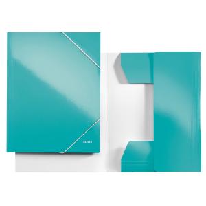 Mape din carton - Mapa LEITZ Wow, carton cu elastic -  turcoaz metalizat