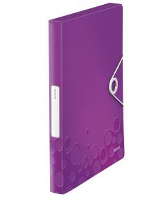 Mape din plastic - Mapa LEITZ Wow Jumbo, PP, 30mm - mov metalizat
