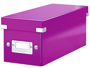 Birotica si IT - Cutie pentru 30/60 CD-uri, LEITZ Click & Store, carton laminat - mov