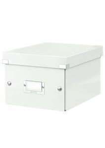 Cutii arhivare - Cutie LEITZ Click & Store mica 216 x 160 x 282 mm, carton laminat - alb
