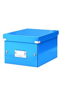 Cutii arhivare - Cutie LEITZ Click & Store mica 216 x 160 x 282 mm, carton laminat - albastru