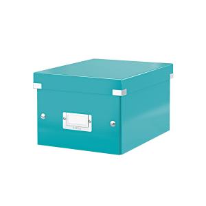 Cutii arhivare - Cutie LEITZ Click & Store mica 216 x 160 x 282 mm, carton laminat - turcoaz