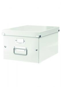 Cutii arhivare - Cutie LEITZ Click & Store medie 281 x 200 x 369 mm, carton laminat - alb