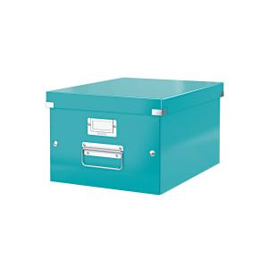 Cutii arhivare - Cutie LEITZ Click & Store medie 281 x 200 x 369 mm, carton laminat - turcoaz