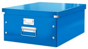 Cutii arhivare - Cutie LEITZ Click & Store mare 369 x 200 x 484 mm, carton laminat - albastru