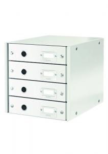 Suporturi cu sertare - Suport cu 4 sertare, din carton laminat, LEITZ Click & Store - alb
