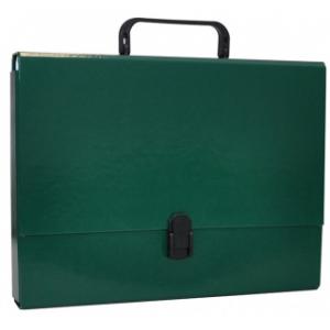 Mape din carton - Servieta din carton laminat, A4/5cm, cu inchidere si maner, Office Products - verde
