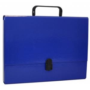 Mape din carton - Servieta din carton laminat, A4/5cm, cu inchidere si maner, Office Products - bleumarin