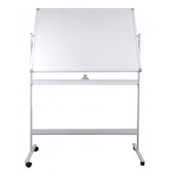 Table magnetice - Tabla alba magnetica, dubla fata, rotativa, 120 x 180 cm, pe stand mobil, profil aluminiu, Optima