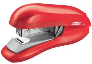Articole pentru birou - Capsator plastic RAPID F30, 30 coli, capsare plata - rosu deschis