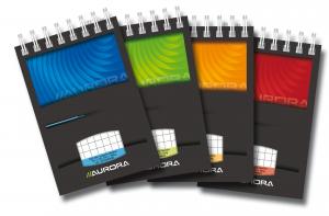 Blocnotesuri - Blocnotes cu spirala, A7,  60 file - 90g/mp, AURORA Mano - matematica