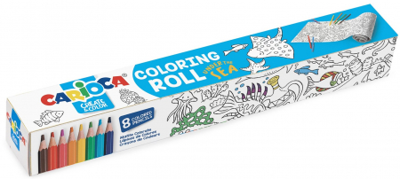 Creioane colorate - CARIOCA Coloring Roll, 30 x 198 cm/rola, hartie autoadeziva - Under The Sea