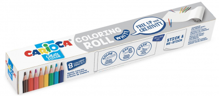 Creioane colorate - CARIOCA Coloring Roll, 30 x 198 cm/rola, hartie autoadeziva - White