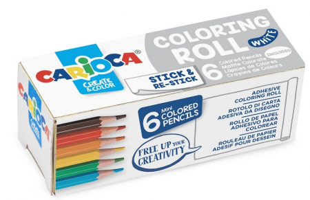 Creioane colorate - CARIOCA Coloring Roll Mini, 10 x 85 cm/rola, hartie autoadeziva - White