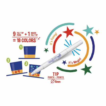 Carioca, varf gros - 6mm, 9 culori+1 magic marker/cutie, CARIOCA Color Change [3]